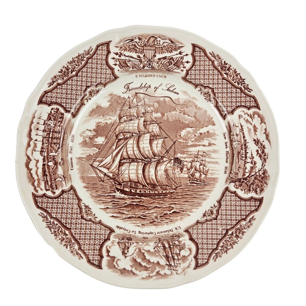 Meakin Collectors Plate Fair Winds Friendship of Salem Copper Engraving England